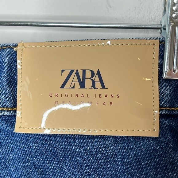 ZARA Jean High Waist Denim Shorts Rolled Hem Original Jeans - Picture 4 of 4